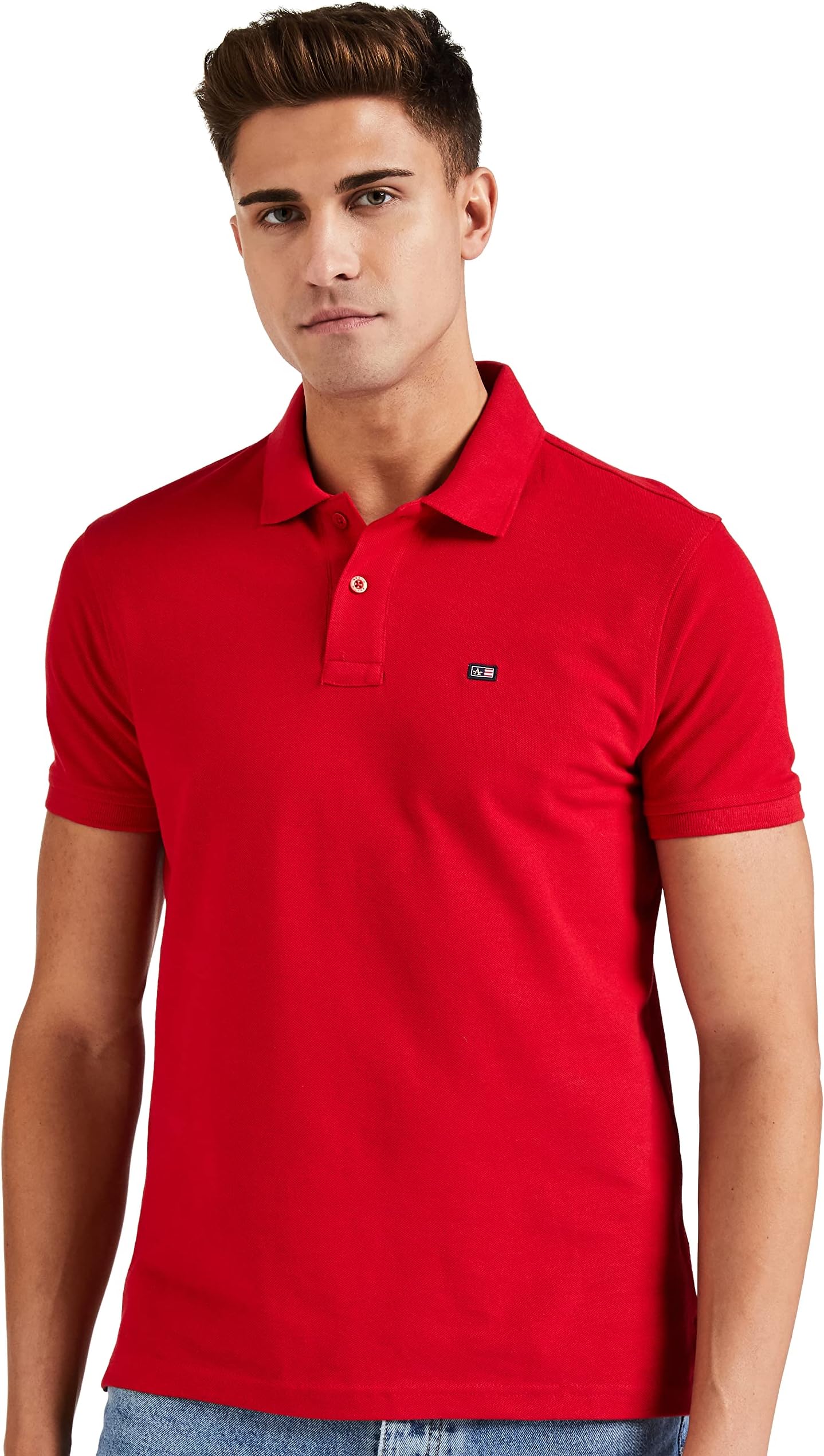 Arrow Men's Solid Short Sleeve Regular Fit Cotton Polo T-Shirt