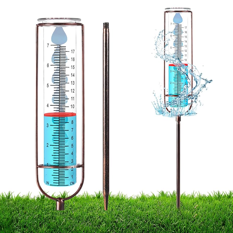 Luter Regenmesser Aus Glas - 21 Cm Niederschlagsmesser Mit Erdspieß Für Garten