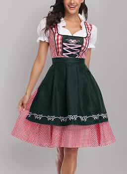 Goxozzy Dirndl - Camicetta da Donna, in Pizzo, Stile Oktoberfest, da