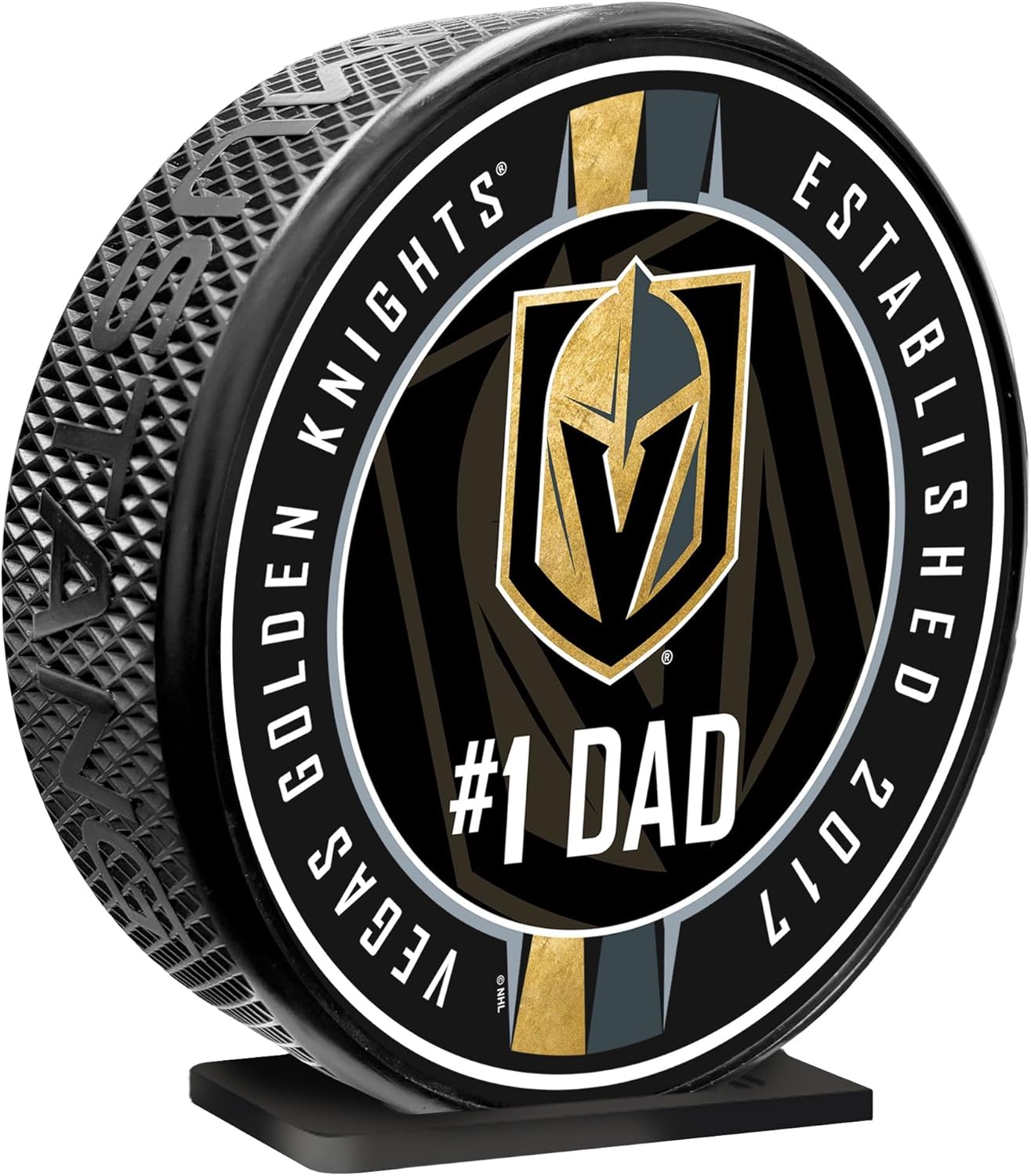 Sports Decor Vegas Golden Knights | 8" MEGA Puck | #1 Dad Ribbon