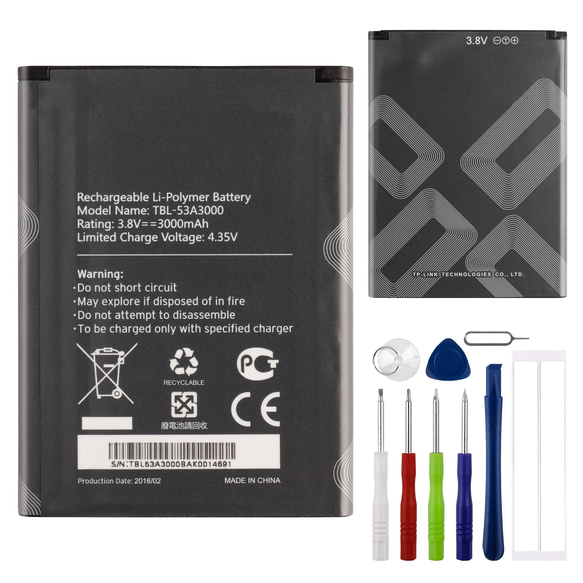 Akumulator zamienny TBL-53A3000, TBL-53B3000 kompatybilny z TP-Link M7450 / M7650 W-LAN Hotspots Mobile Router Akumulator z narzędziami