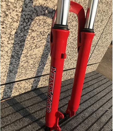 Miniatura 3 de Tenedor de suspensión rojo para bicicleta con auriculares de 1 18 pulgadas, vástago ajustable de 1.000 x 4.331 in y manillar elevador plateado de
