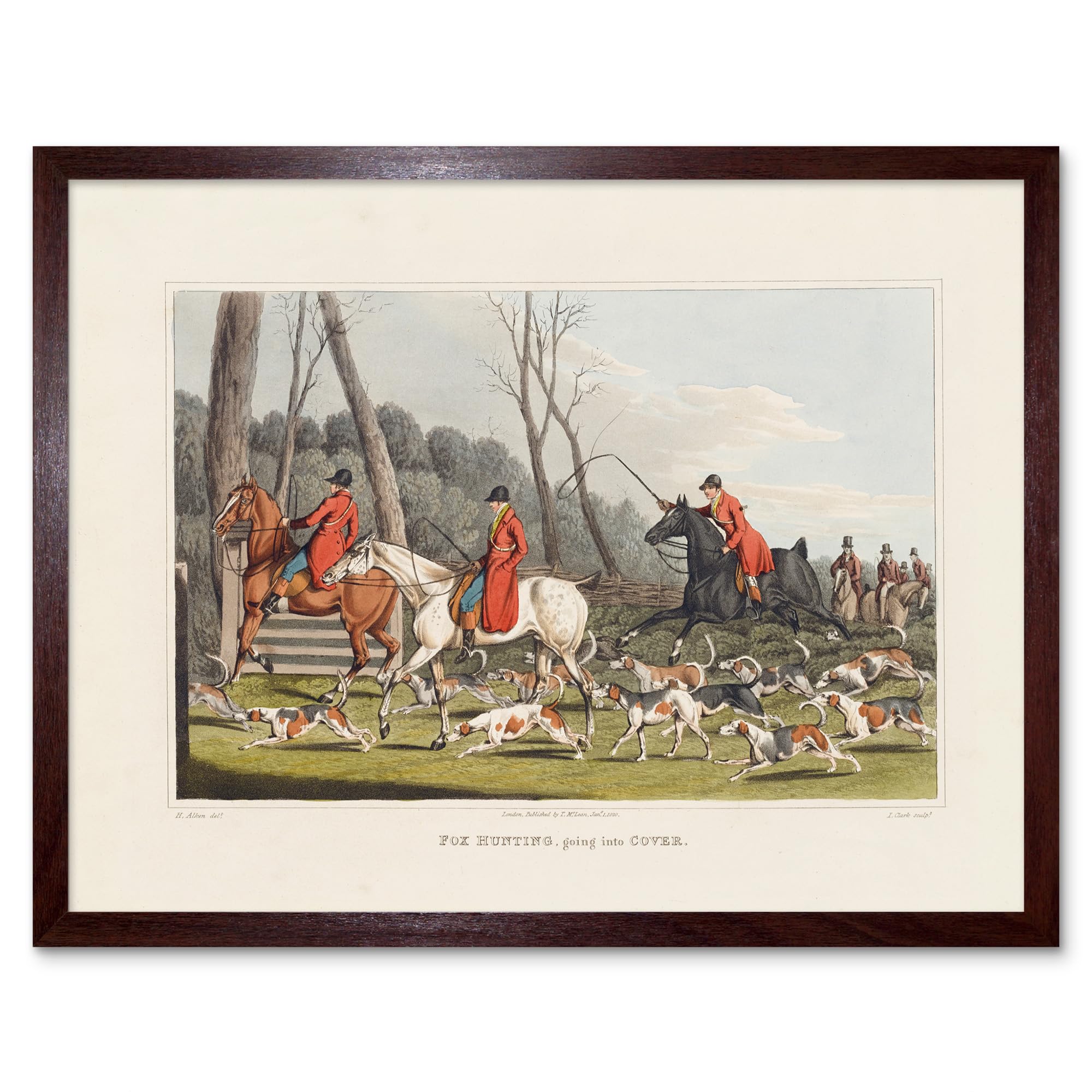 Art Print Chasse au Renard Encadré Poster de Collection Artery8 Clark 12x16