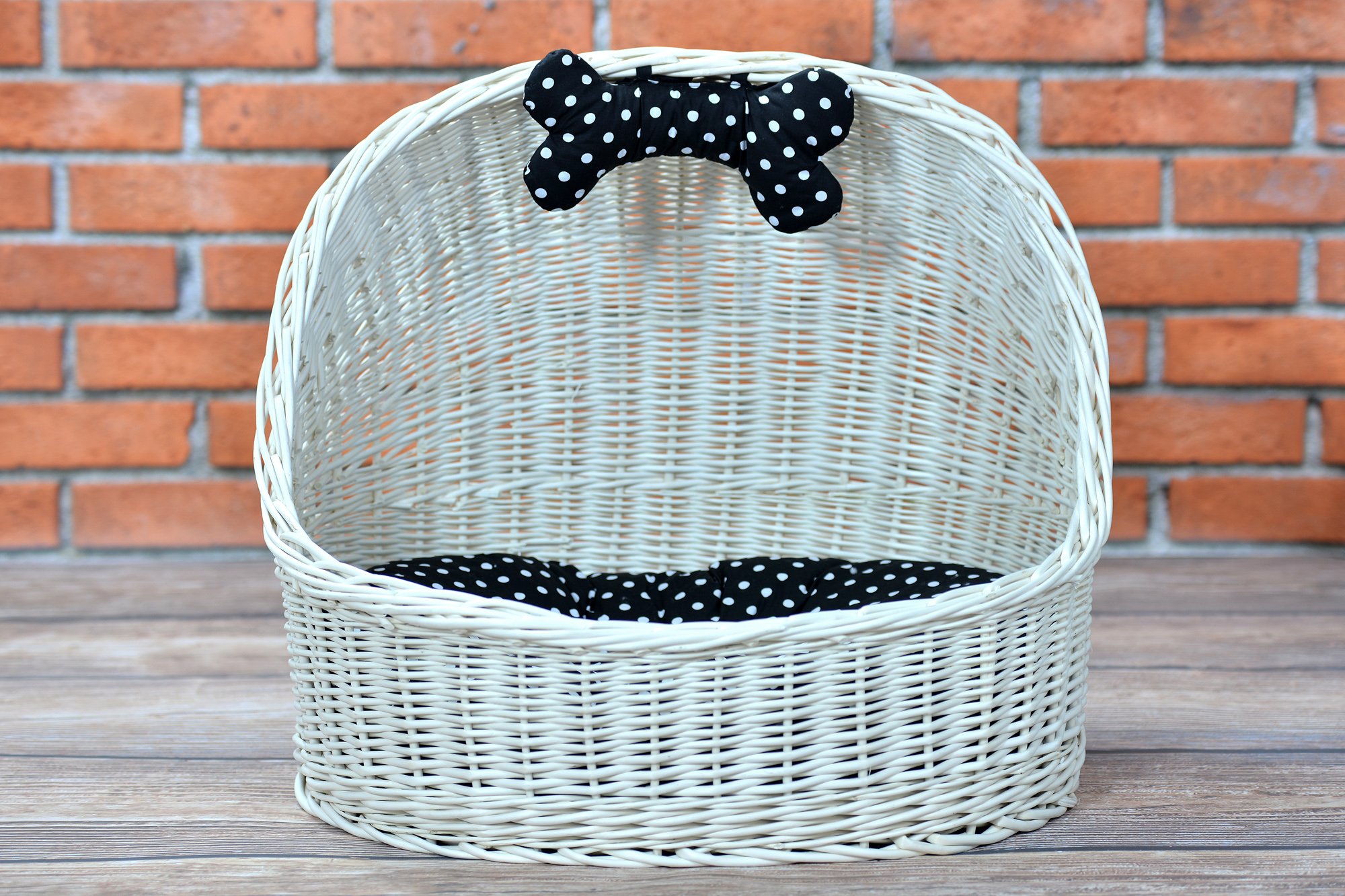 Katzenkorb 497 Cestino per Cani e Gatti in Vimini, Crema_Beige, 60 x 46 x 48 cm