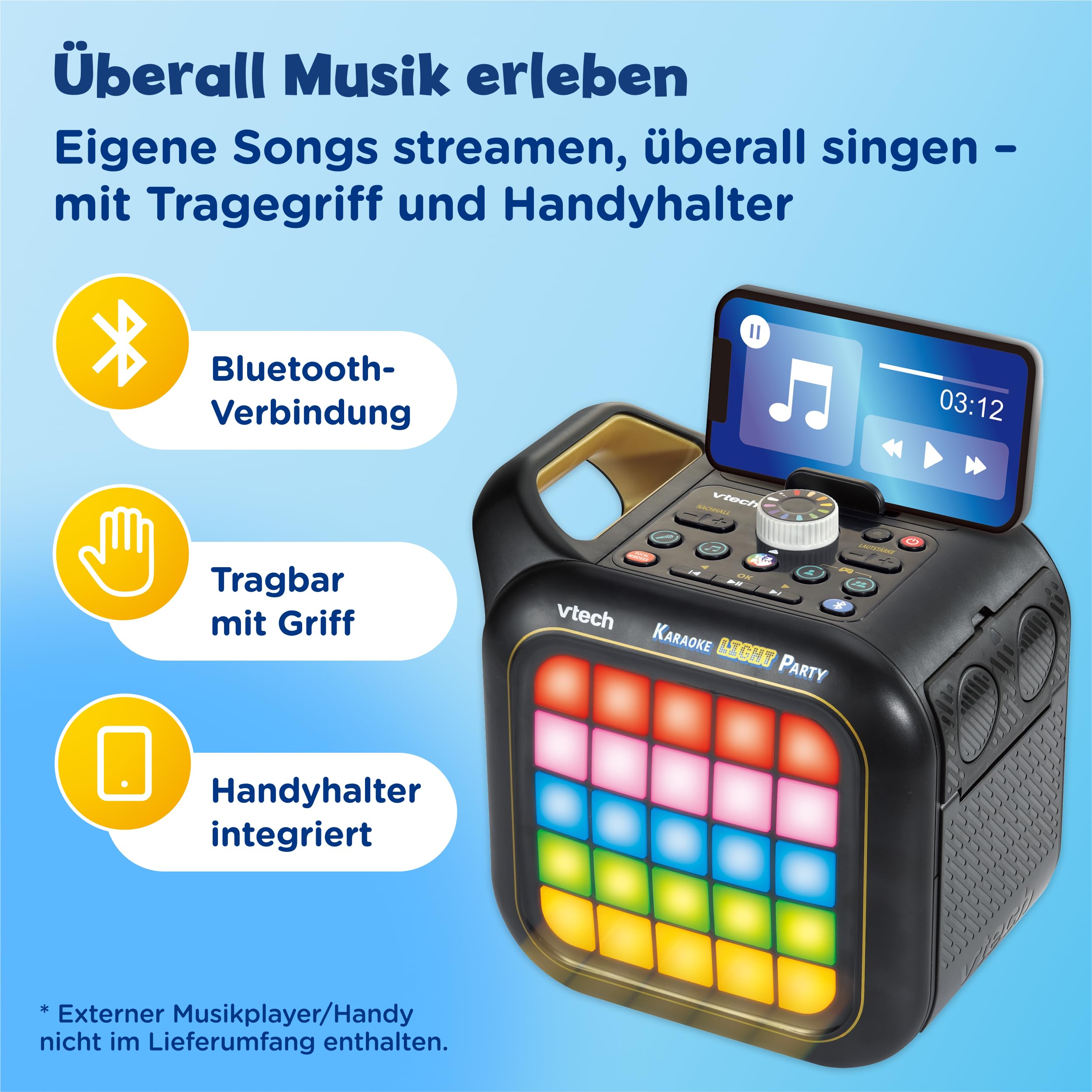 VTech Karaoke Light Party - Bluetooth-Karaoke mit 2 Mikrofonen