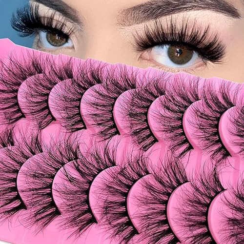 10 pares de pestañas postizas esponjosas de visón sintético pestañas postizas delgadas pestañas dramáticas y finas de 0787in de largo volumen grueso
