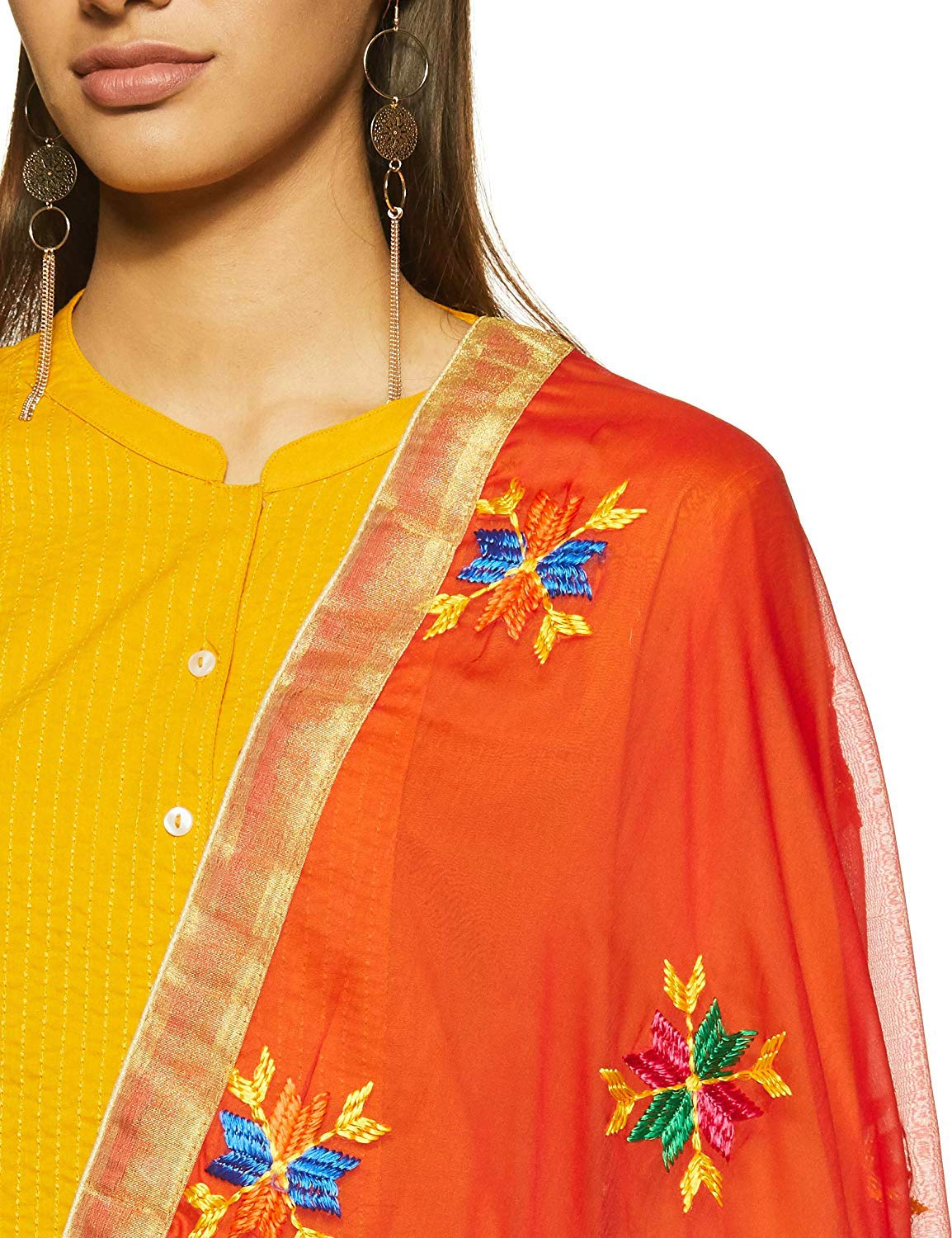 Weavers Villa Women's Embroided Dupatta, 2.25 Mtrs