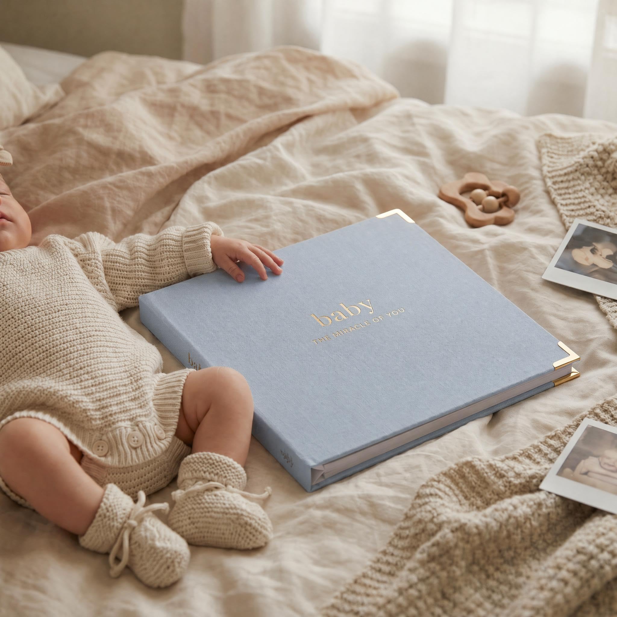 Libro dei ricordi per bambini e bambine – Timeless First 5 Year Baby Book – Gender Neutral Blue Baby Journal Scrapbook or Photo Album – Un libro pietra miliare per registrare ogni evento dalla nascita