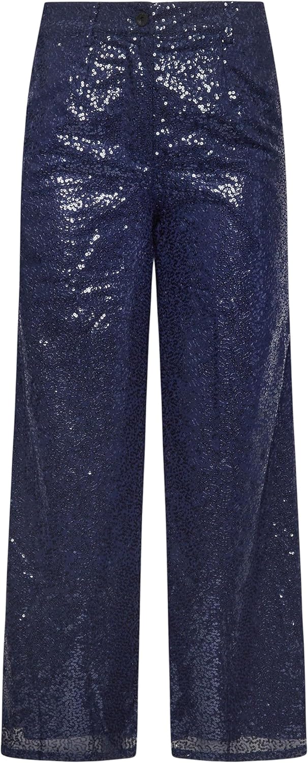 Petite Women's Sequin Embellished Pants Black