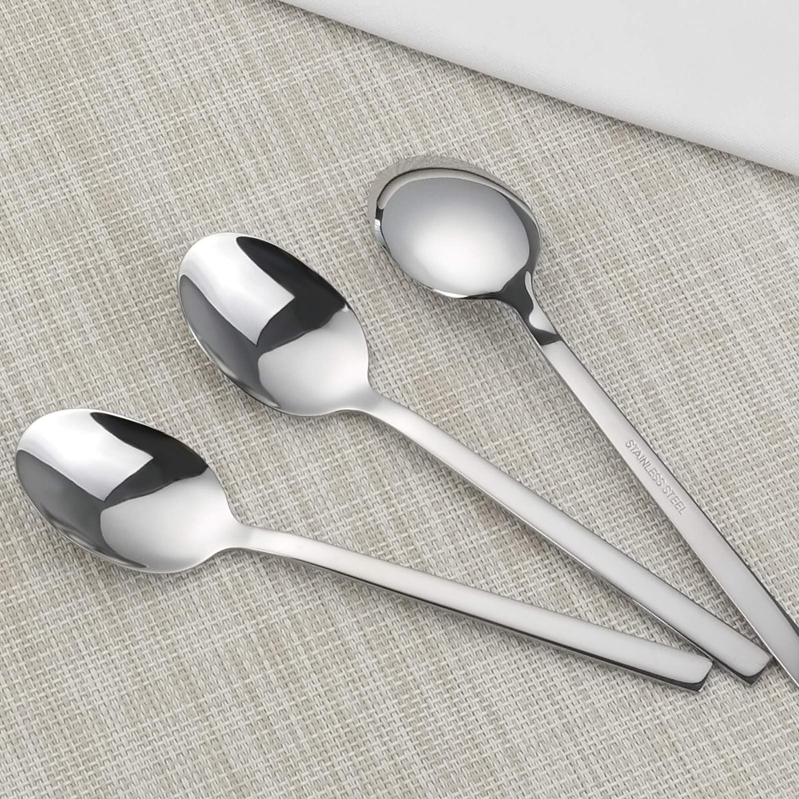 Cadine Set di 6 Cucchiaio Servizio, Cucchiai Grandi da Cucina In Acciaio INOX