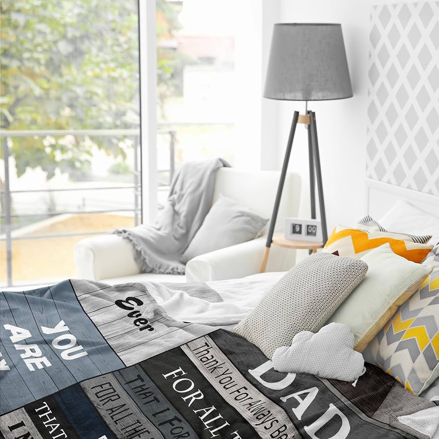 Gtouaz Überwurfdecke Mit Angelmotiv – 152x128 Cm Flanelldecke Als Geschenk Für Fischer-Väter