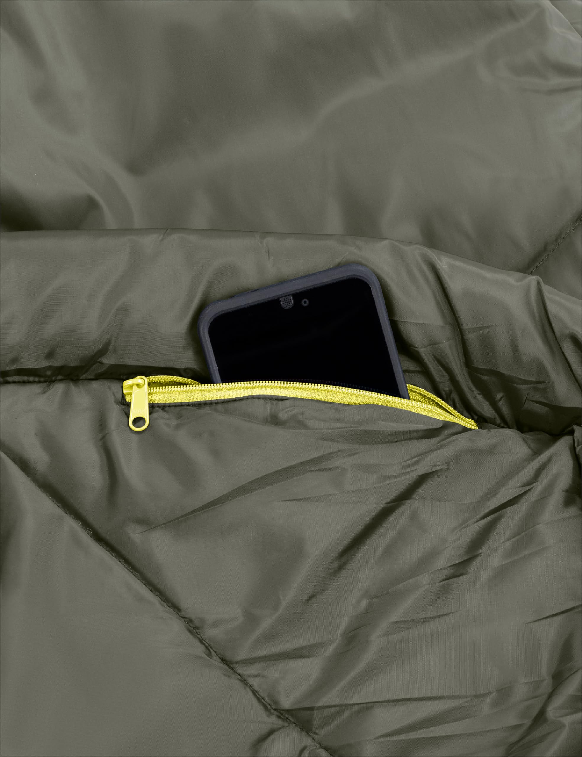 VAUDE Śpiwór mumia Sioux 800 II, zielony, oddychający śpiwór na 3 pory roku, 2°C – 8°C, kompaktowy śpiwór z włókien syntetycznych, 220 x 80 cm, zamek błyskawiczny po prawej stronie, do użytku wewnątrz