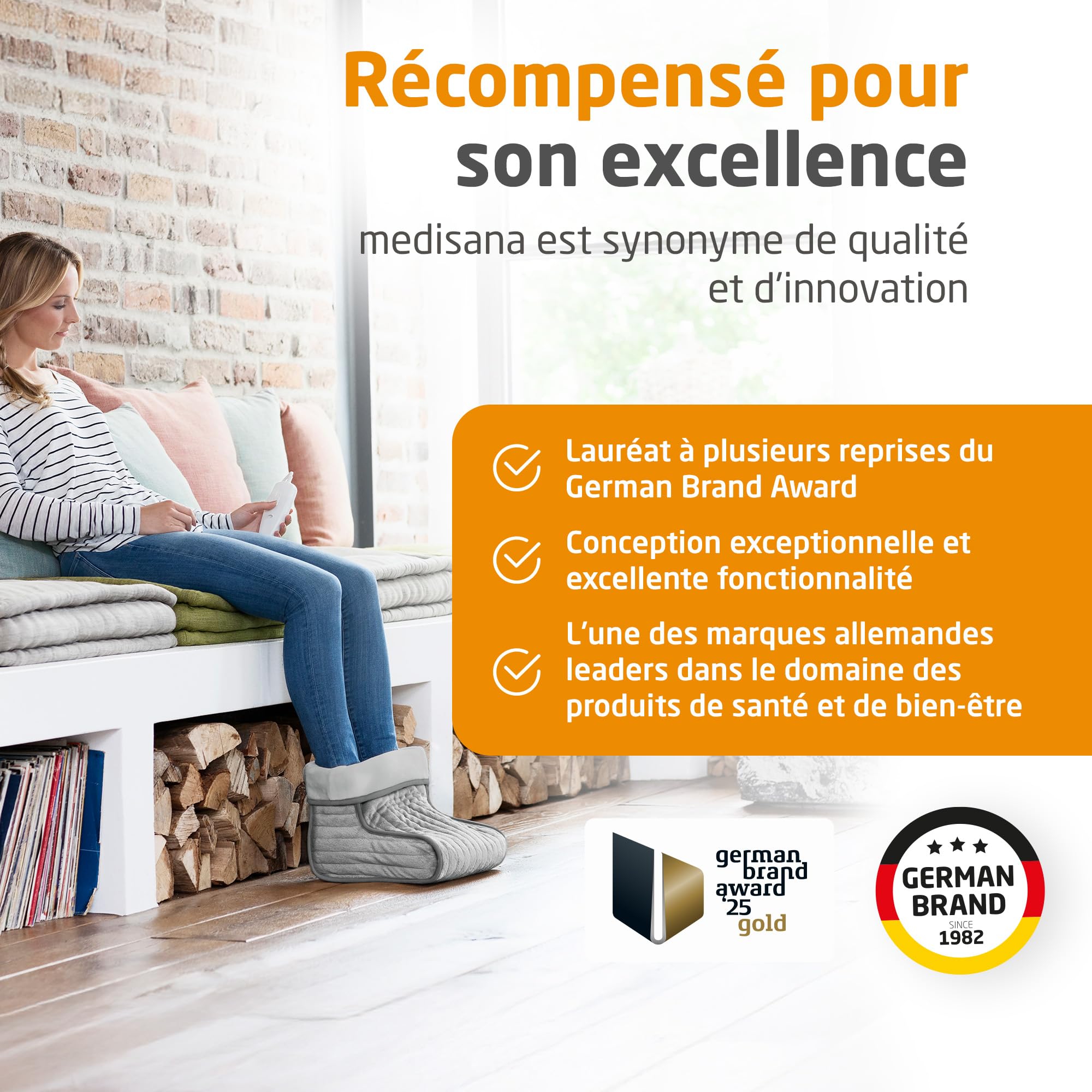 medisana FWS chauffe-pieds, Couverture chauffante pour pieds, Doublure intérieure pelucheuse et lavable, Arrêt automatique, Protection contre la surchauffe, Jusqu'à la pointure 46