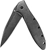 Kershaw Leek BlackWash Folding Pocketknife, 3 14C28N Stainless Steel Blade, Assisted Opening Folding EDC