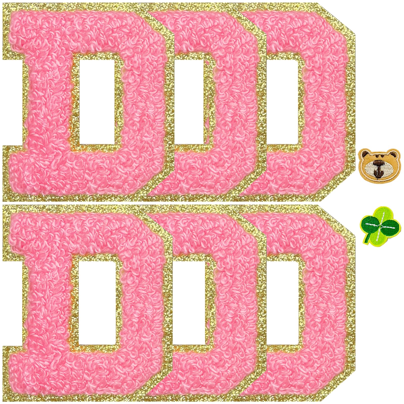 Chenille Iron On Letters Pink - 2.2 Inch Varsity Style Patches