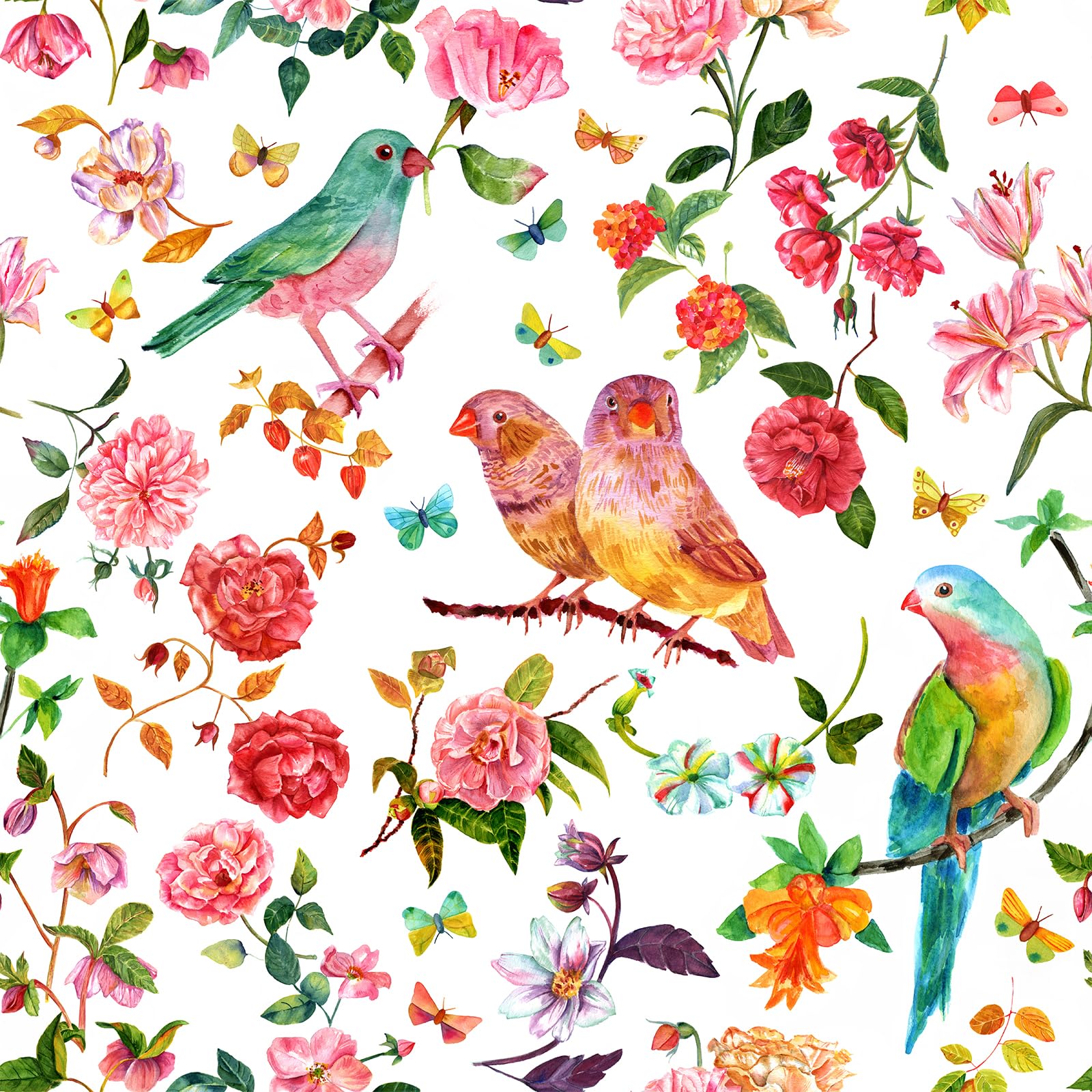 Papier peint floral pivoines pour créer un salon tropical