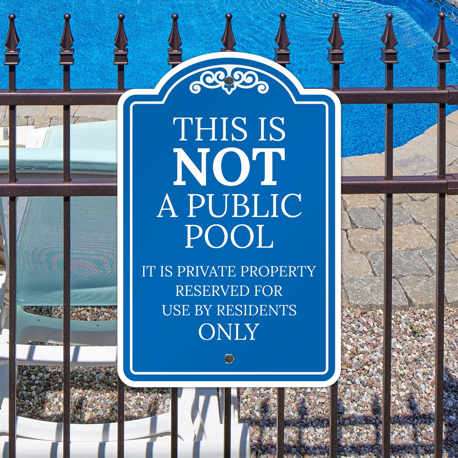 This is Not A Public Pool It is Private Property Reserved for Use by Residents Only Sign, 12x18 Inches, ACM, Fade Resistant, Made in USA