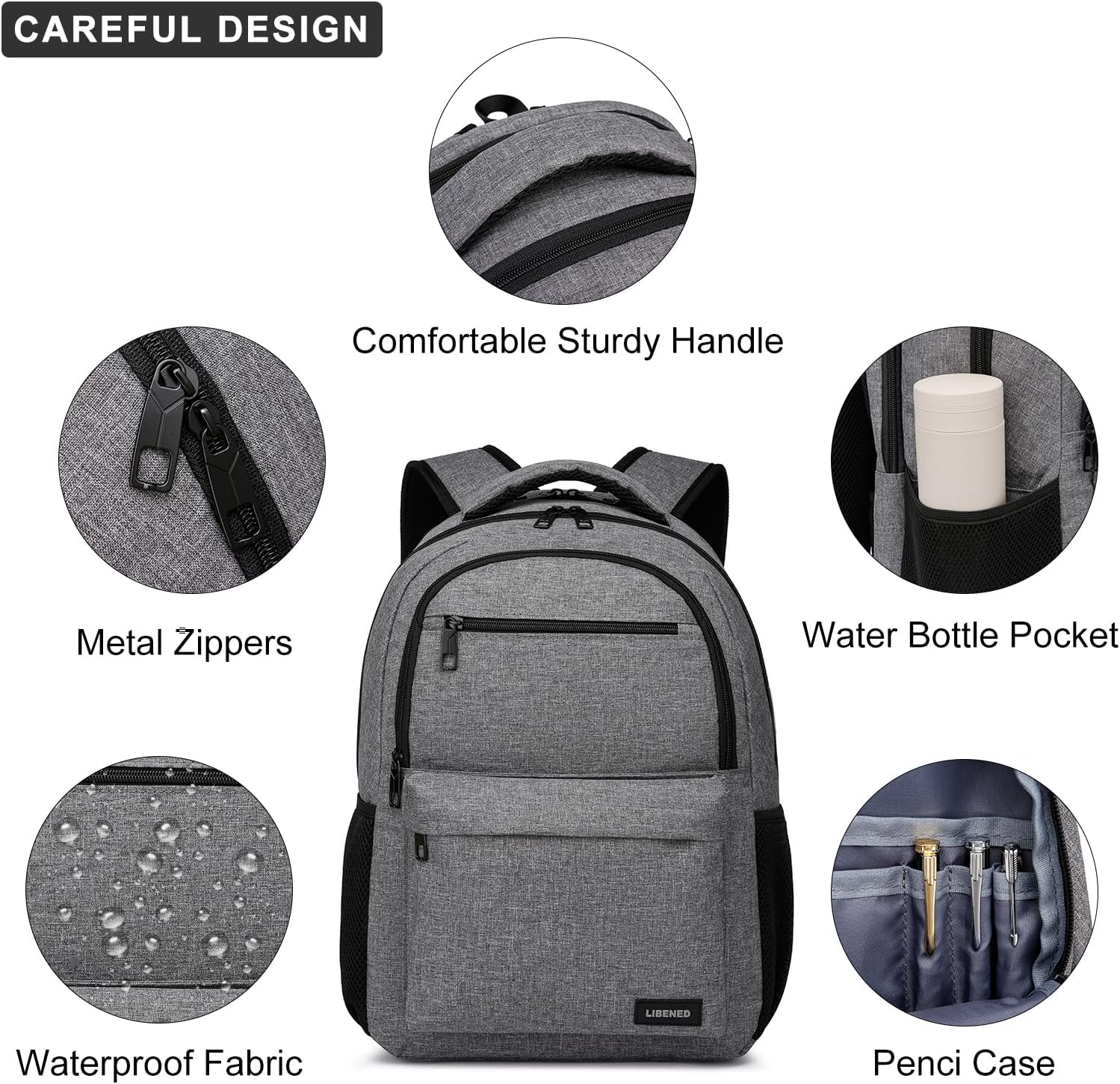 School Backpack for Teen Boys & College Students - 17.3 Inch Padded Laptop Compartment Bookbag | Water Resistant Anti-Theft High School College Computer Backpack image 4