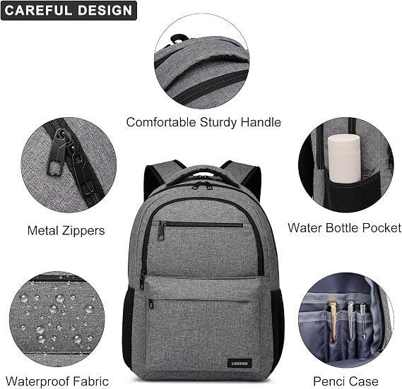 School Backpack for Teen Boys & College Students - 17.3 Inch Padded Laptop Compartment Bookbag | Water Resistant Anti-Theft High School College Computer Backpack