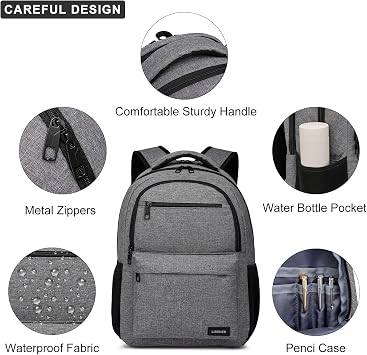 School Backpack for Teen Boys & College Students - 17.3 Inch Padded Laptop Compartment Bookbag | Water Resistant Anti-Theft High School College Computer Backpack