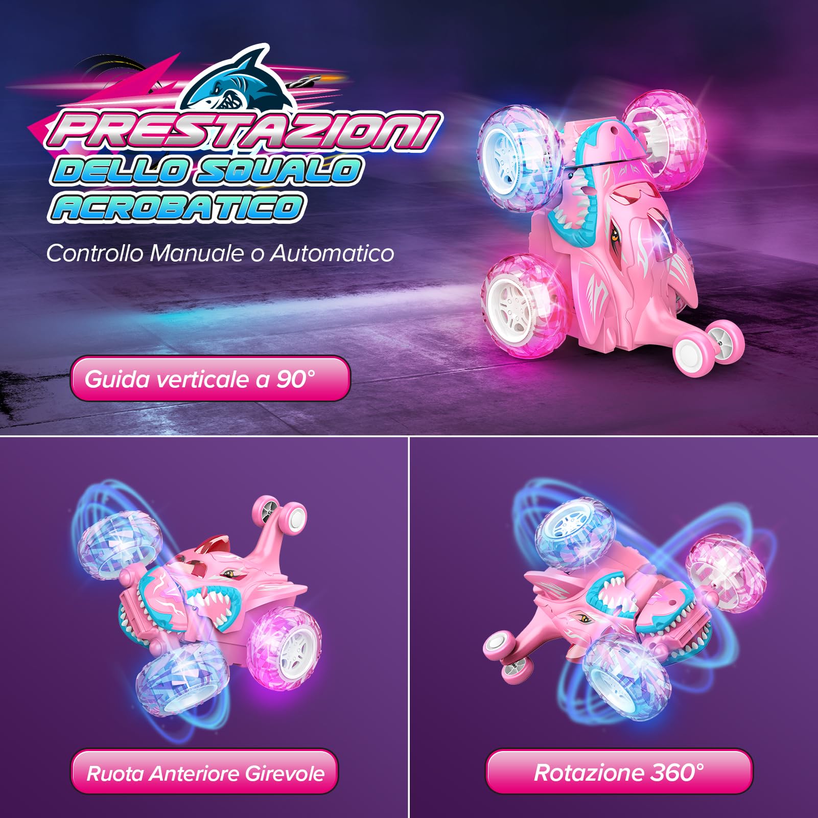 Dislocati Macchina Telecomandata per Bambina, Giochi Bambina 3 4 5 6 7 8 9 10 anni Regalo Bambina 4 5 6 7-9 anni Maschio Giocattoli Bambino 3-10 anni Monster Truck Macchine per Bambini Radiocomandata