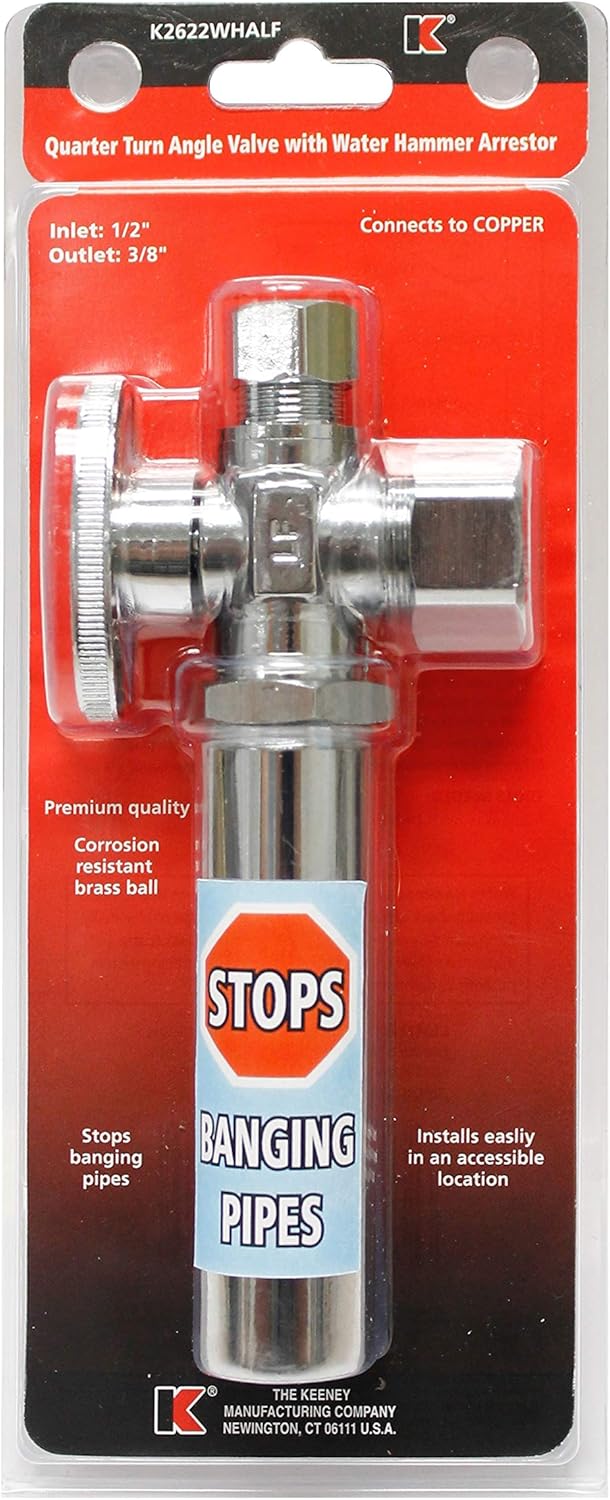 Plumb Pak Shut-Off Quarter Turn Angle Valve with Water Hammer Arrestor, Chrome