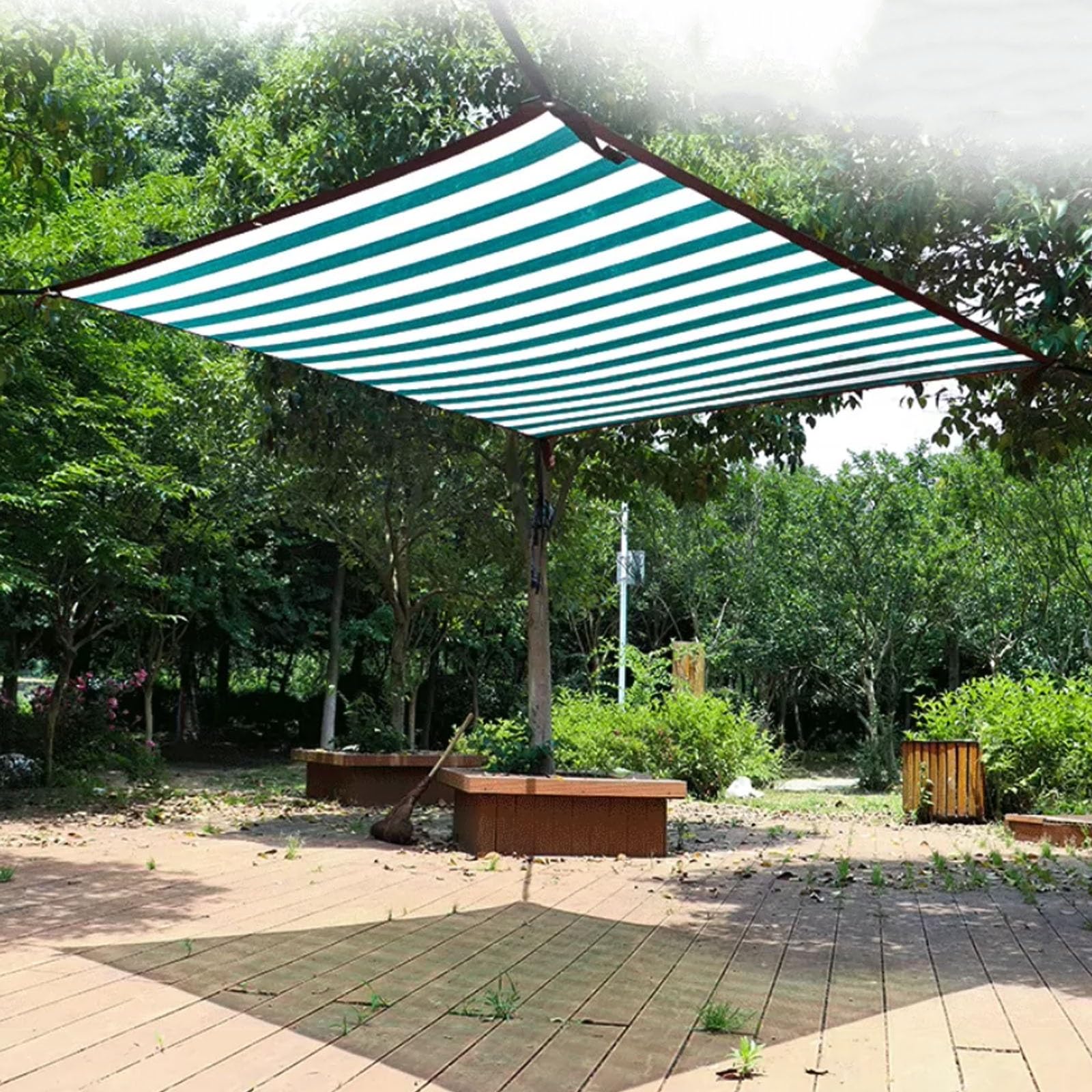 Żagiel zacieniający, zadaszenie podwórkowe, 2x19m, 3x15m, 5x12m, przepuszczalność powietrza i wody, utrzymuje chłód, wentylację, na taras, patio, pergoli, wiatę samochodową (4 x 6 m)
