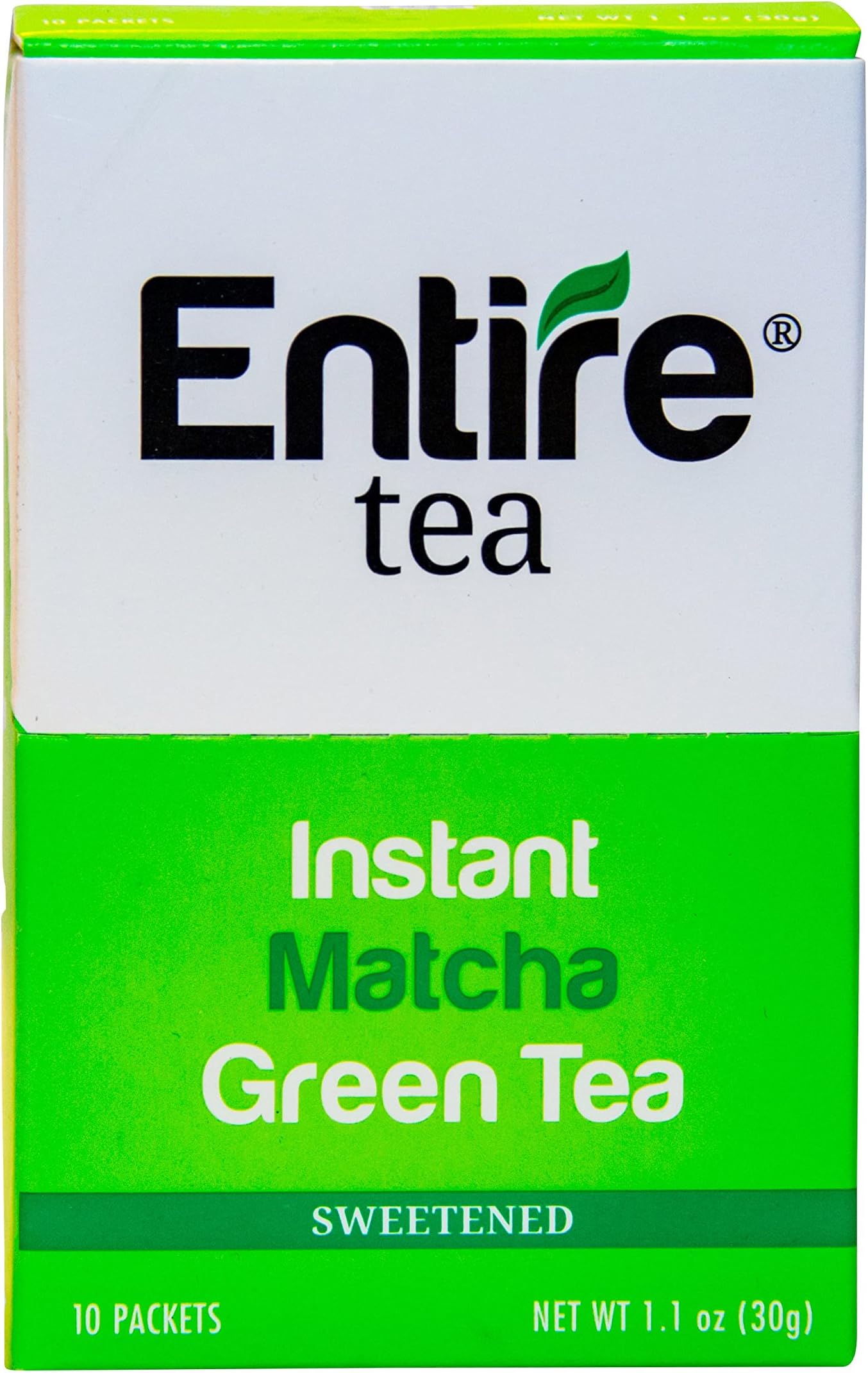 Entire Tea Instant Matcha Green Tea Travel Packets (10 Pack) Made with Ceremonial Japanese Matcha