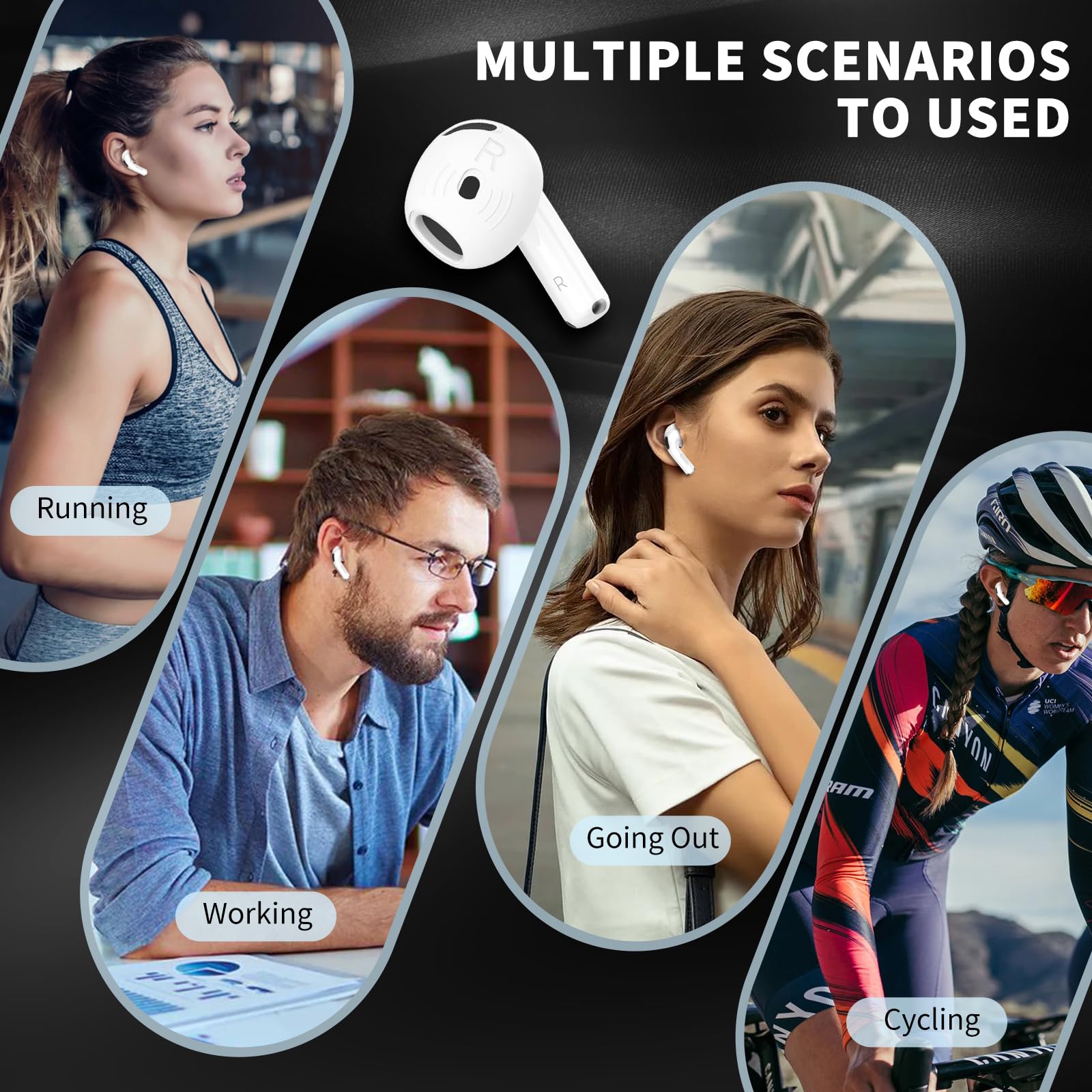 Ohrstöpsel für AirPods 4, rutschfest, Kratzfest, weiches Silikon, kompatibel mit Apple AirPods 4. Generation, Weiß, 5 Paar