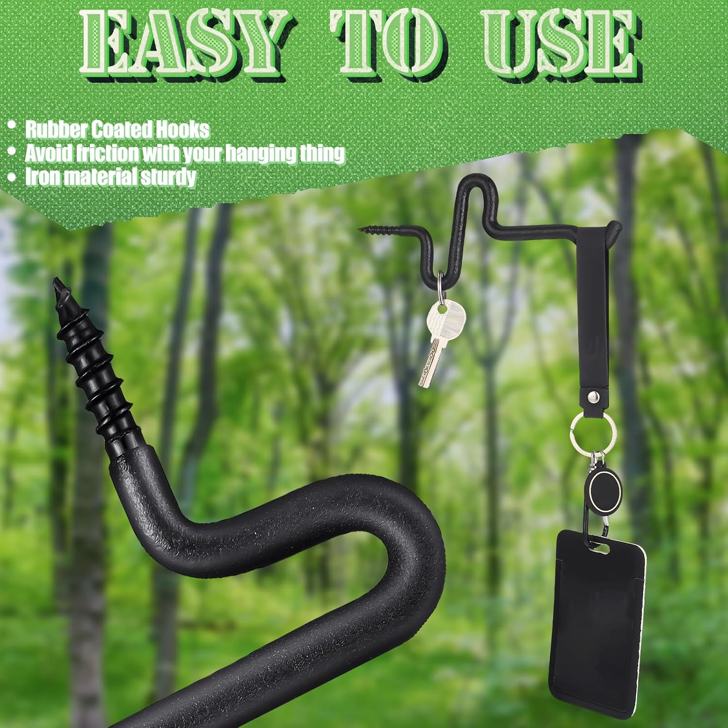 Cinnvoice 10 Pcs Tree Stand Bow Hanger Gear Holder Tree Stand Bow Hooks Accessory Hook for Outdoor Hunting Accessories, Black