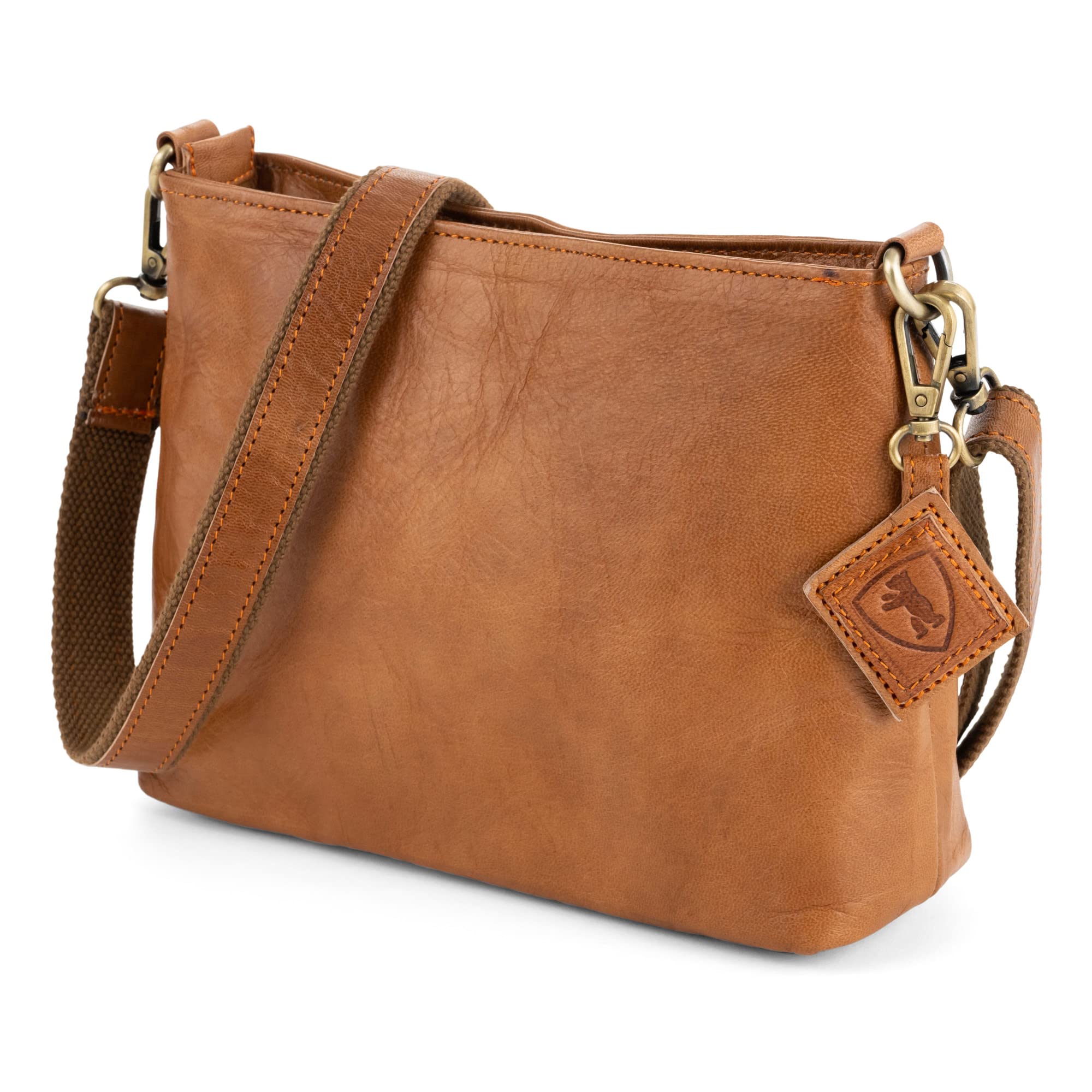 Berliner Bags Vintage Umhängetasche Marbella S, Mittelgroße Schultertasche Crossbody Bag aus Leder, Handtasche für Damen
