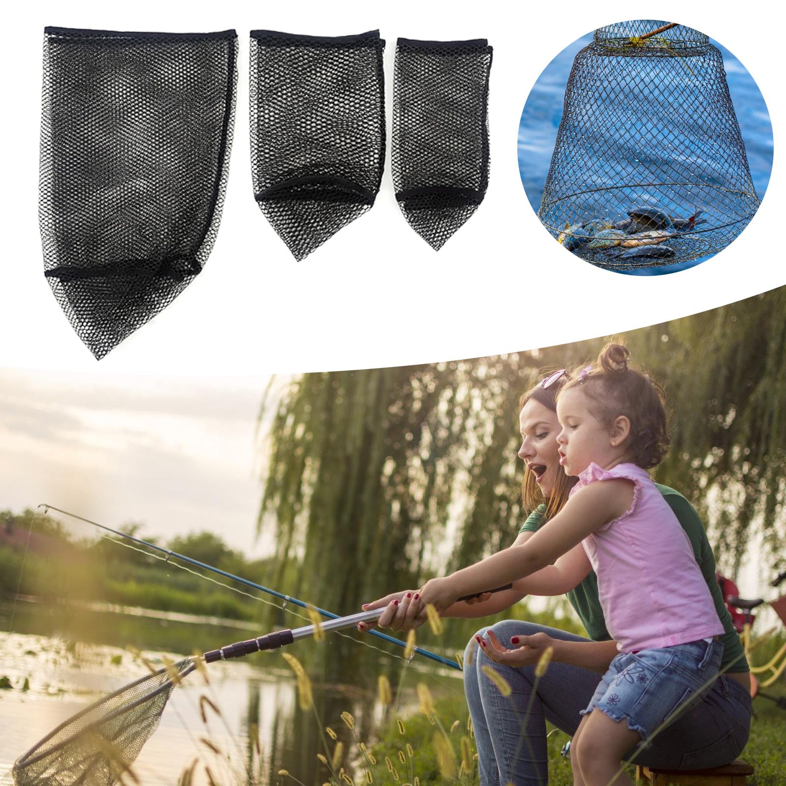 Multipurpose Net Bag Fish Collection Bag Enhancing Thick Coating Net Pouches Fish Cage with Quick Drying Net Designs