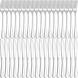 36 Pieces Knife and Fork Sets, Joeczo Stainless Steel Cutlery Set for 18 People, Cutlery Set Include Forks Set of 18 and Knives Set of 18, Dishwasher Safe, Silverware Set for Home/Restaurant