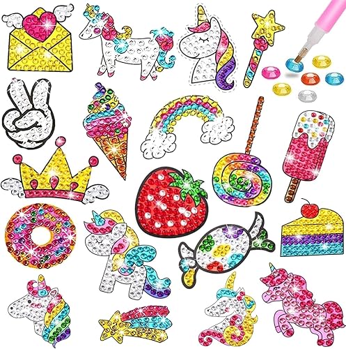 Fadgesy Kits de pintura por números, kits de calcomanías de arte de diamantes 5D para niños, regalo adecuado para niños y niñas, niños y adultos