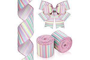 Easter Canvas Ribbon Horizontal Stripe Wired Ribbon