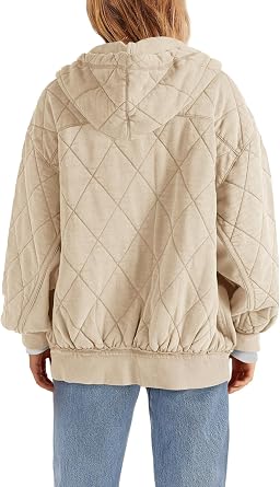 Yanekop Womens Quilted Jackets Lightweight Puffer Jacket Casual Padded Coat Outwear Oversized Puffer Coat with Pockets