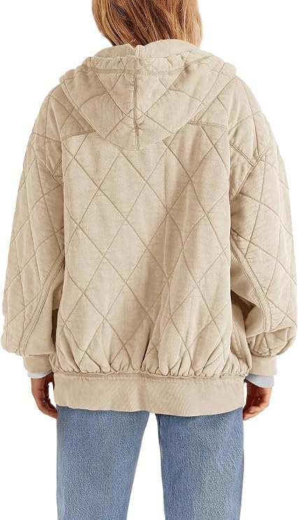 Yanekop Womens Quilted Jackets Lightweight Puffer Jacket Casual Padded Coat Outwear Oversized Puffer Coat with Pockets