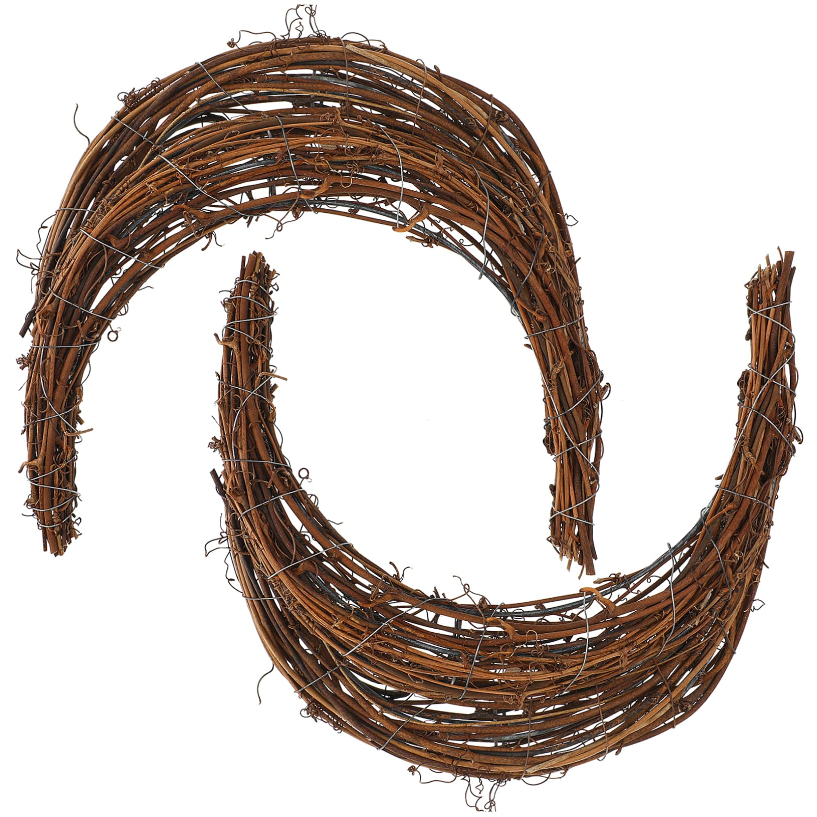 Ghirlanda di Rattan a Forma Circolare 2 Pezzi per Decorazioni Fai da Te