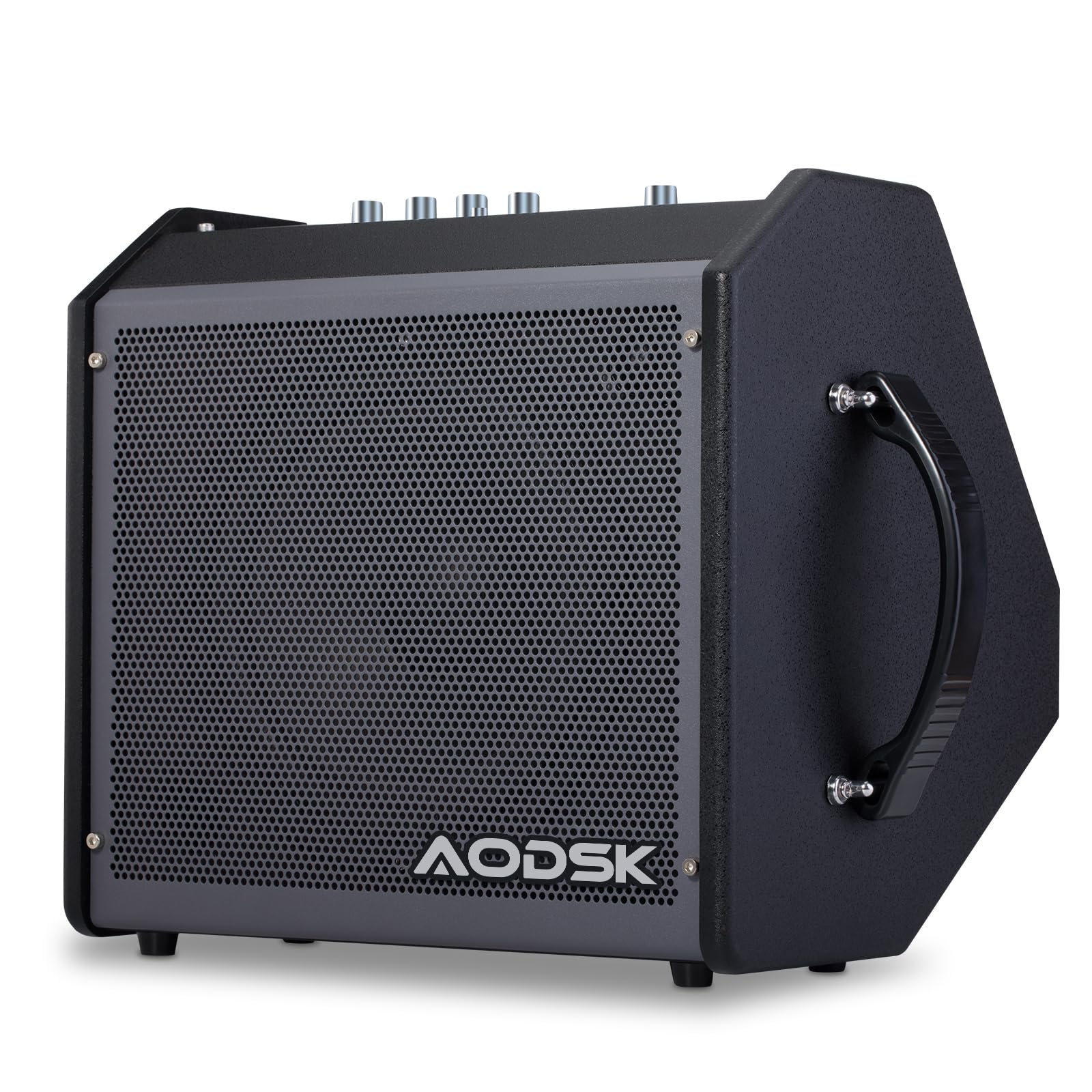 AODSK 35W Professional Electronic Drum Amplifier | Dual Speakers (8" Woofer + 2" Tweeter) | Compatible with Keyboard/Bass/Synthesizer | AUX Input + Recording Output | Treble/Mid Control