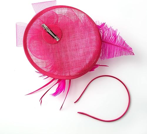 Miniatura 5 de YBYR Fascinator Hat for Women Feather Tea Party Bridal Wedding Cocktail Mesh Flower Headband Hair Clip