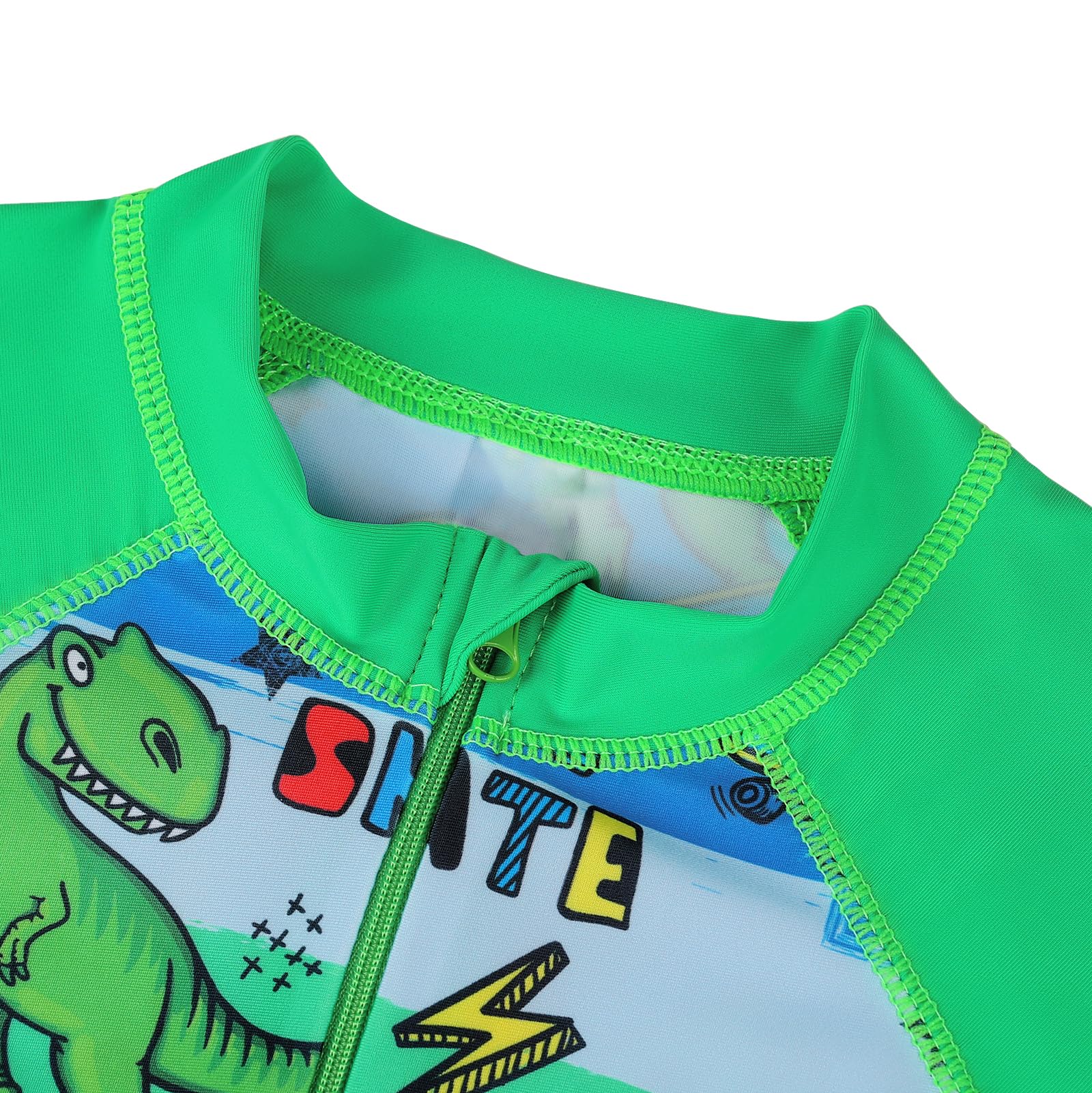 HUAANIUE Garçons Enfants Maillot de Bain 1 Pièce Anti-UV UPF 50+ Enfants Garçons Costume de Bain zippé à Manches Longues 2-14 Ans