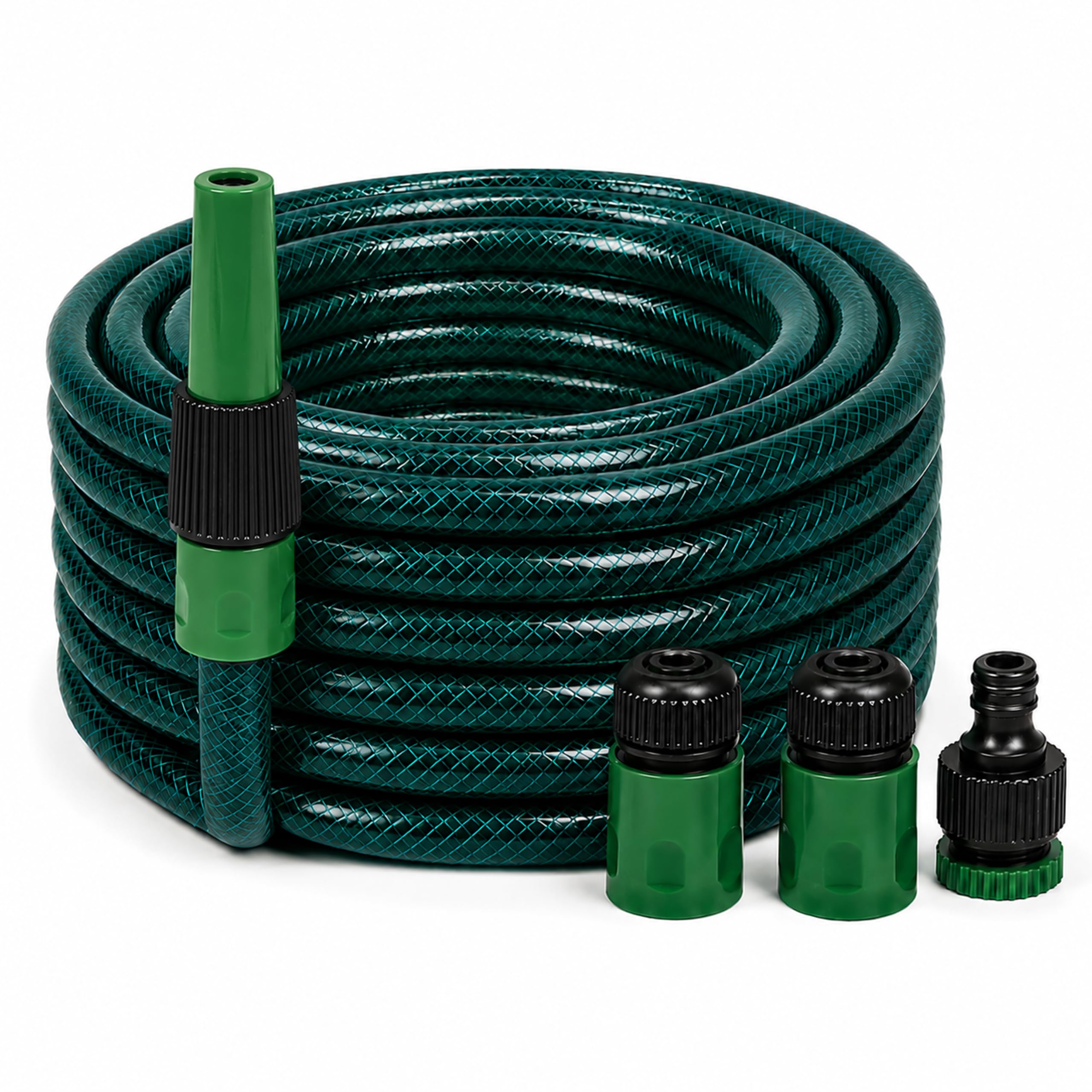 50m Triple Layer Garden Hose Pipe with Spray Nozzle & Connectors