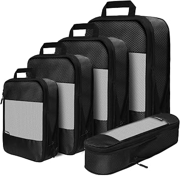 Suitcase Compression Packing Cube, Set of 5 Travel Essentials, Lightweight Luggage Travel Organizer Bag, Travel Cube for Carrying