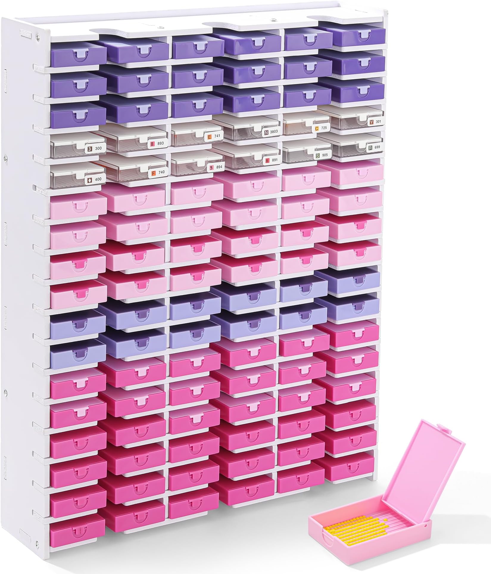 Trabricks Mate 51 Grids Diamond Painting Trays Tower Organizer, Diamond Painting Storage Accessories, Diamond Art Trays with Lids Shelf, Diamond Art Paintings Tools for DIY Craft Arts