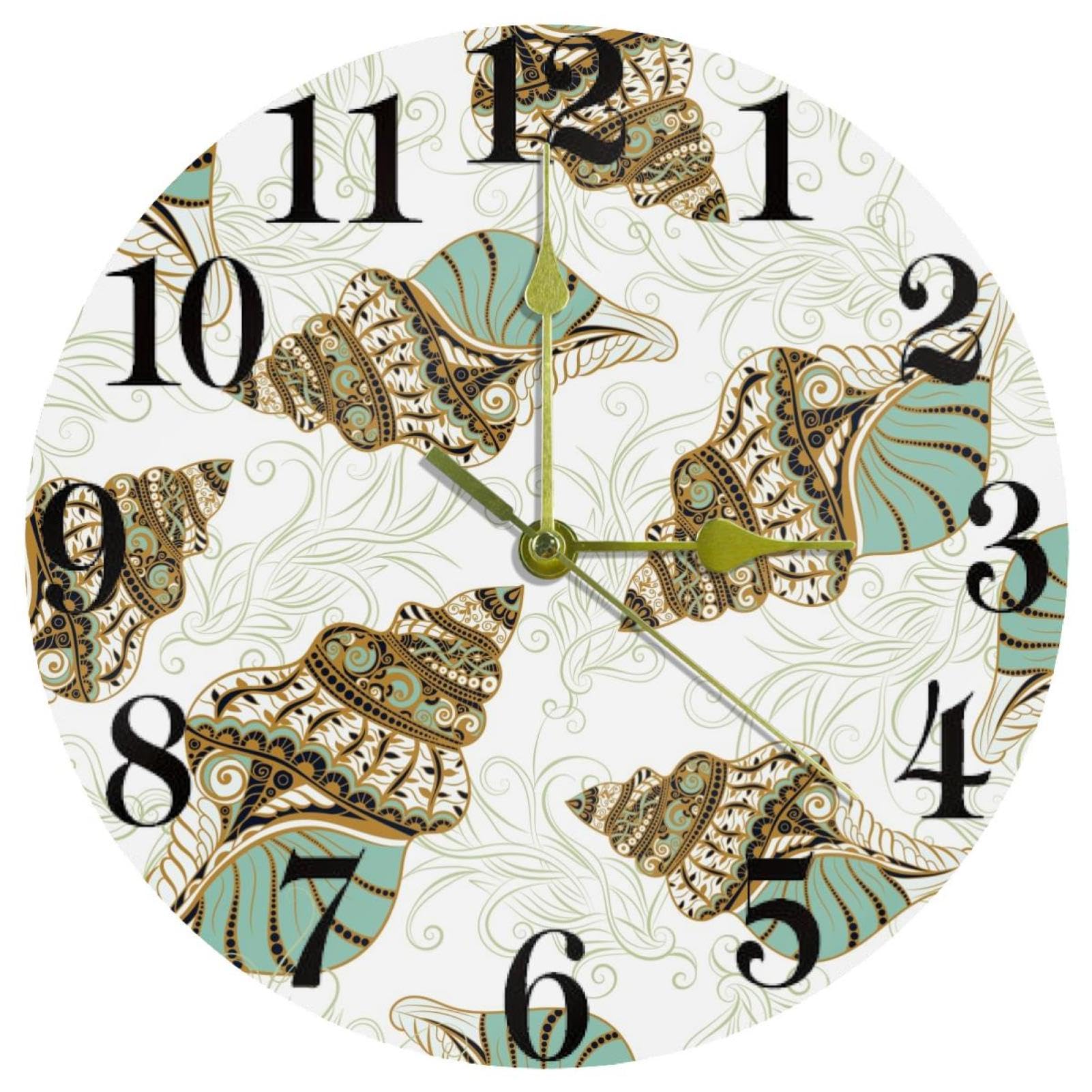 Horloge murale ronde silencieuse à pile pour maison bureau et école design moderne