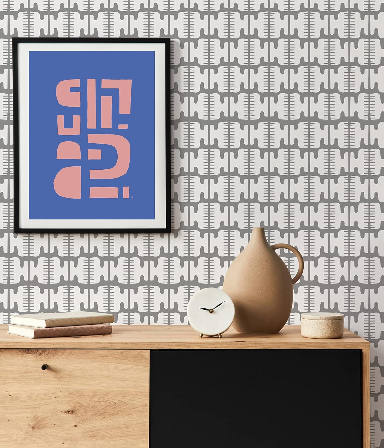 Black Pepper Paperie Grey Shift Peel & Stick Wallpaper