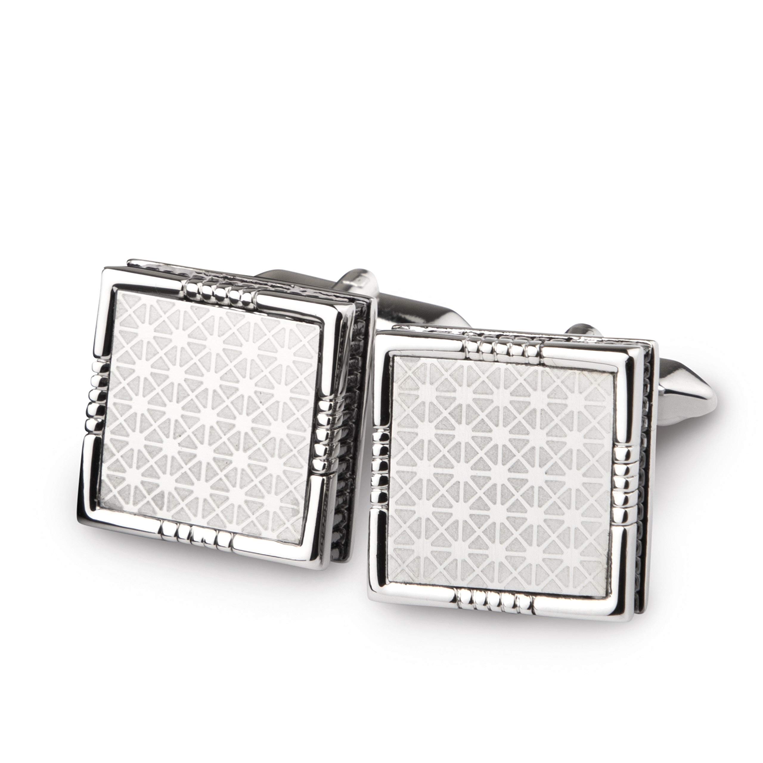 Peluche The Classic Silver Self Cufflinks for Men (B07JQV44BS) Amazon Price History, Amazon Price Tracker