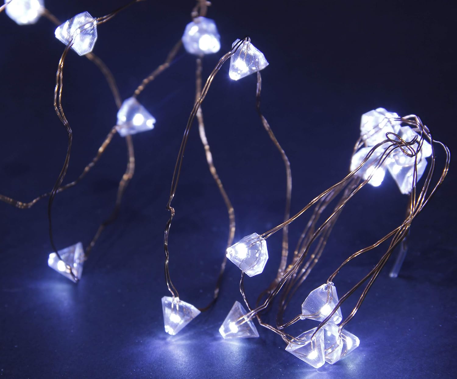 Noma 50 Solar Copper Wire Diamond MultiFunction LED Lights Garland