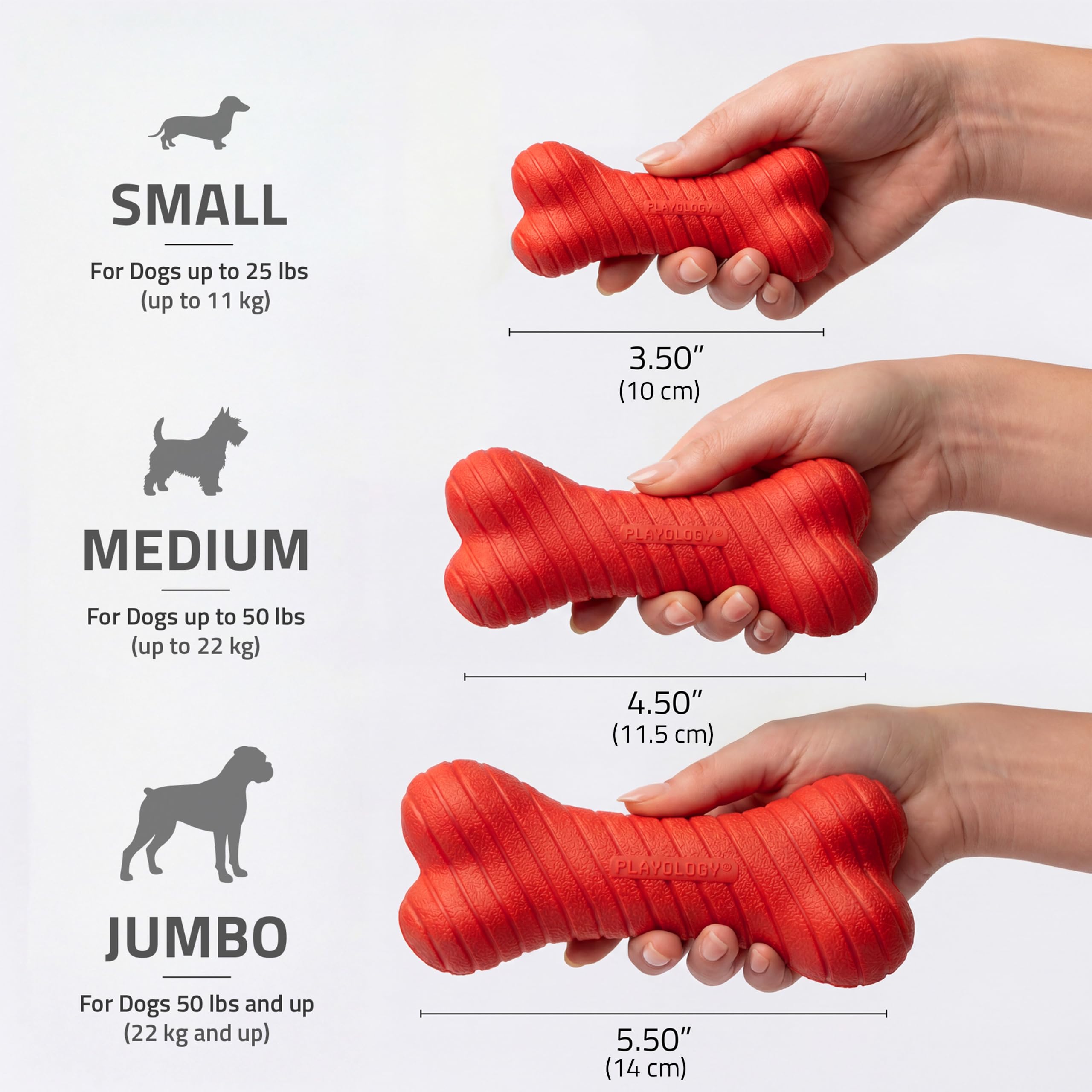 Playology Giocattoli per cani Giocattolo da masticare resistente a forma di osso a doppio strato per cani | Giocattolo gigante al profumo di manzo