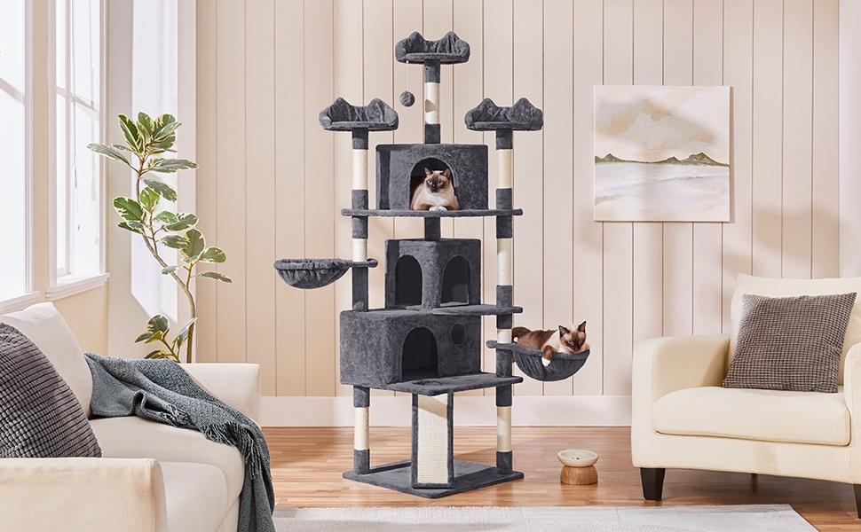 Amazon.com : Yaheetech 76.5in Multi-Level Large Cat Tree, Big Cat
